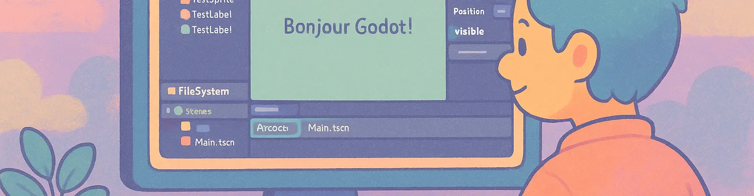 Godot : Guide complet de l’interface (Viewport, Scene, Inspector, Output) sur Main.tscn